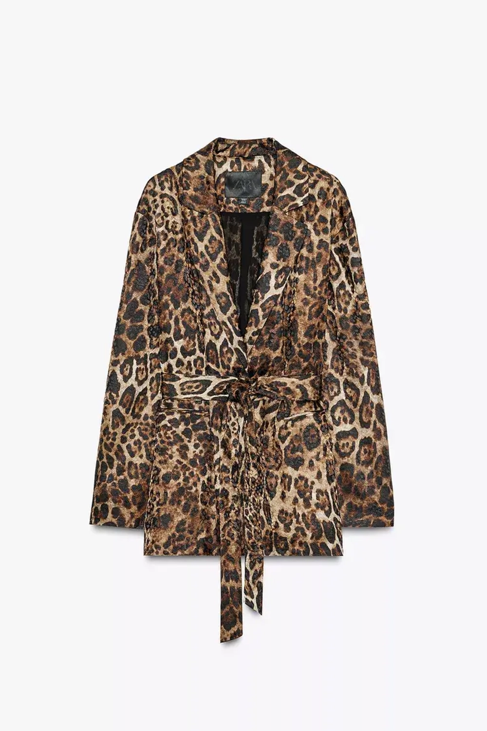 ZARA ЖАККАРДОВЫЙ БЛЕЙЗЕР С АНИМАЛИСТИЧЕСКИМ ПРИНТОМ — ZW COLLECTION, ЛЕОПАРДОВЫЙ