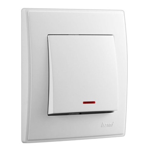 LESYA 705 0202 111 Выключатель с подсветкой   белый с белой вставкой (10шт)120шт