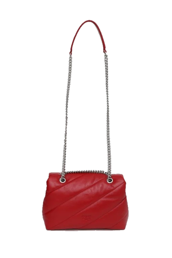 CLASSIC LOVE BAG PUFF MAXI QUILT - red silver