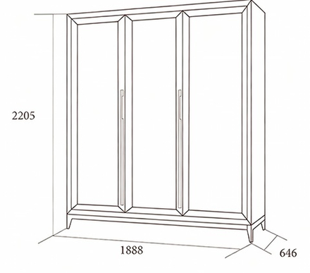 МОДЕНА ДУБ САТИН Шкаф для одежды 3-х дв.