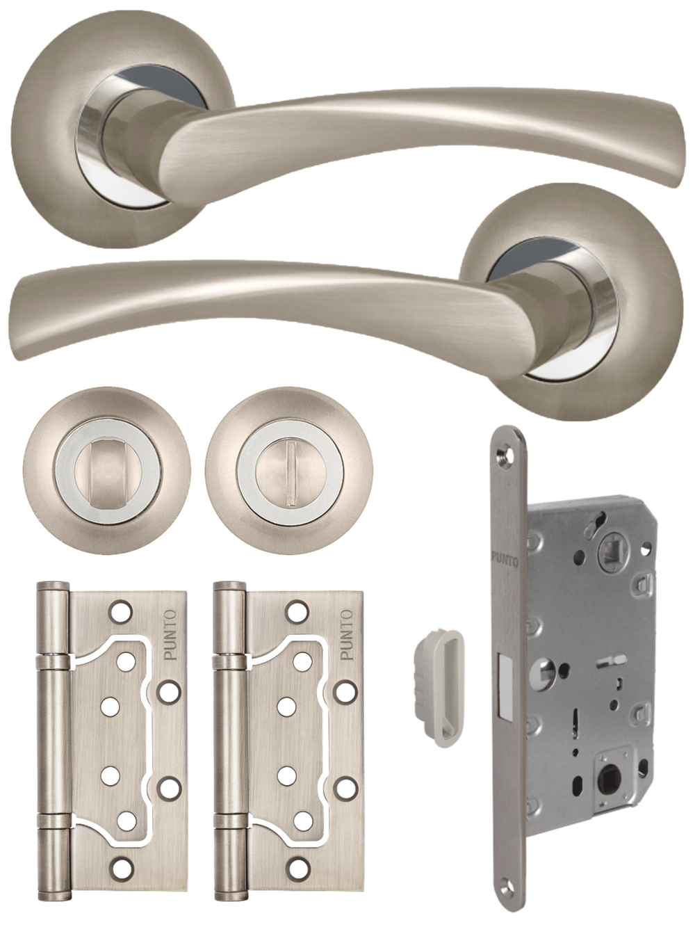 Дверная ручка с магнитной защелкой фиксатором и петлями