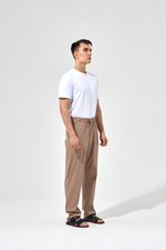Брюки прямые со шнурком, унисекс, цвет мокко