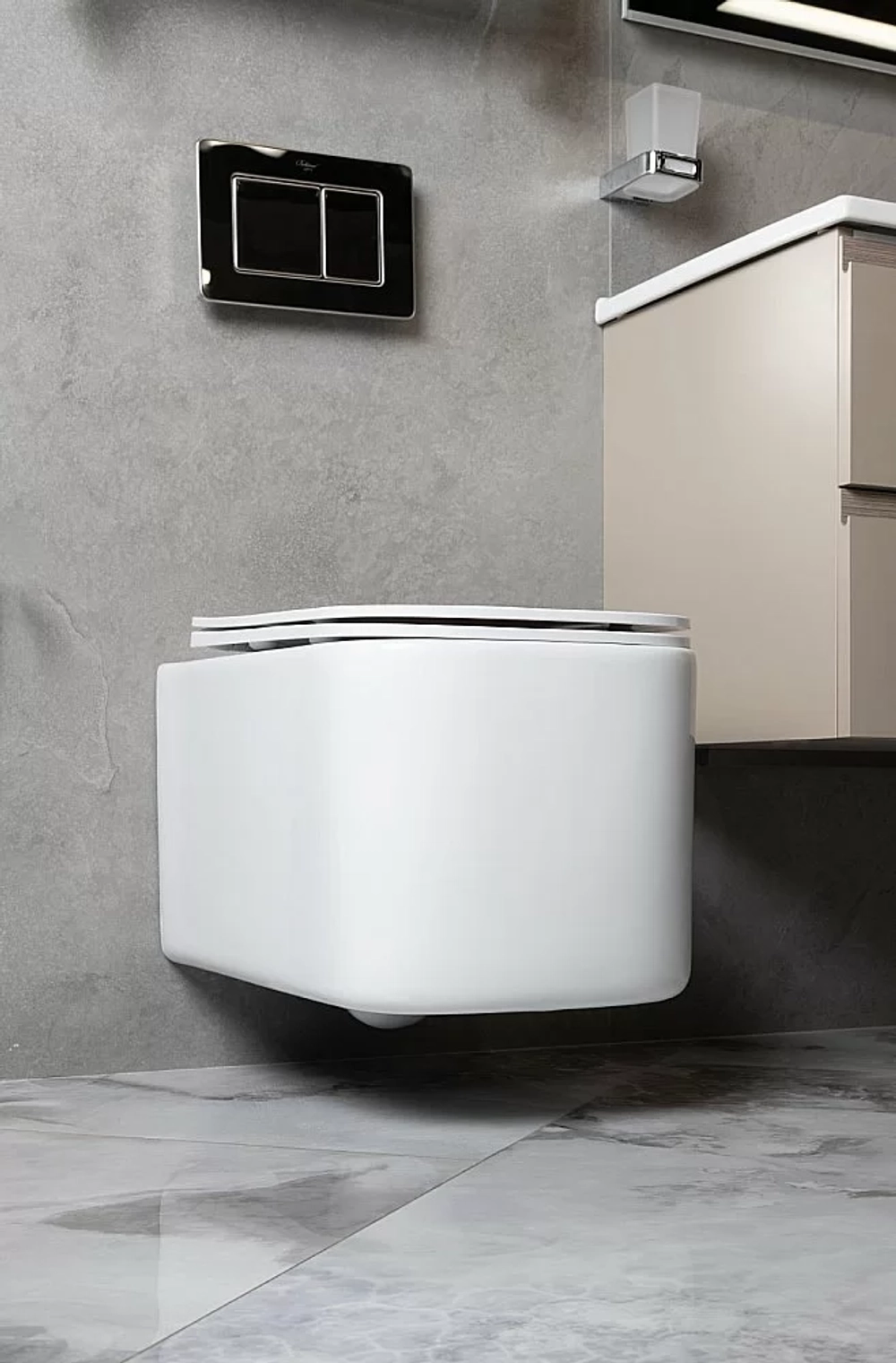 Унитаз Boheme Mane 970-SET-W безободковый, с крышкой микролифт, белый глянцевый