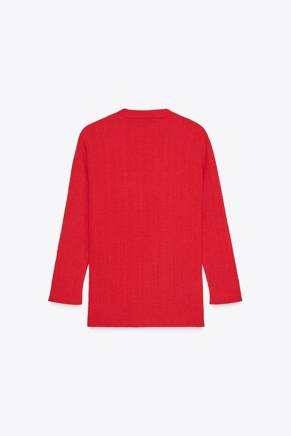 ZARA КАРДИГАН В РУБЧИК, КРАСНЫЙ