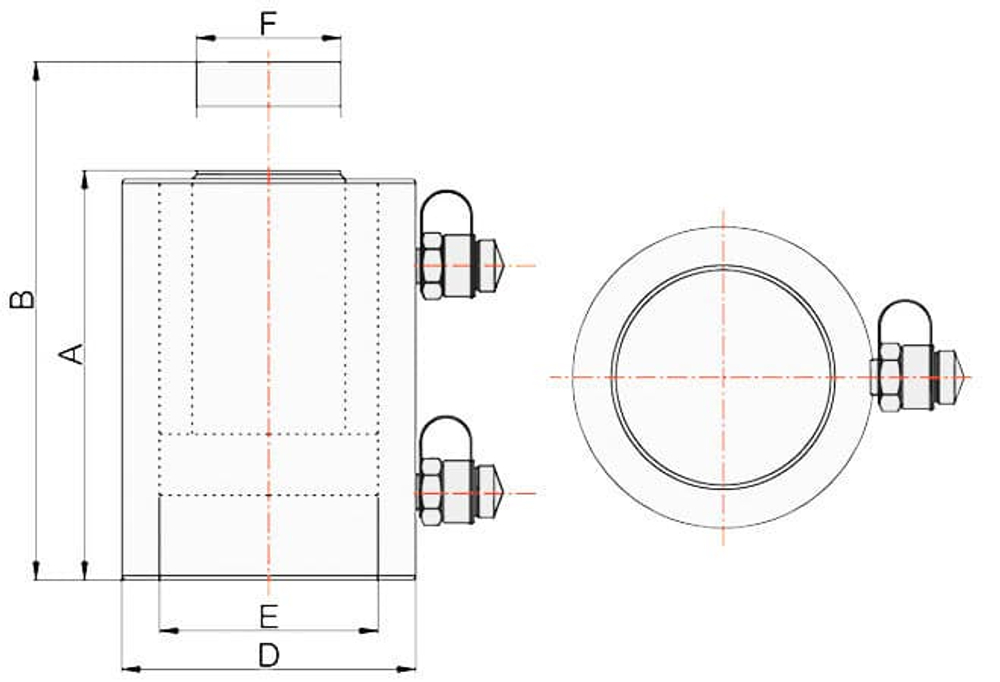 Домкрат грузовой Инстан с гидравлическим возвратом штока ДГ30-400Г (30т, ход 400мм)