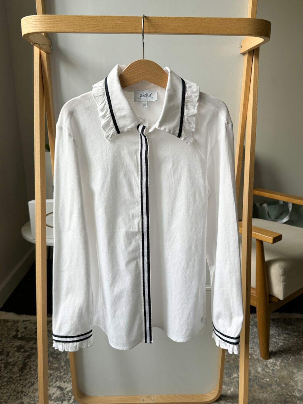 Хлопковая белая блуза Aletta, 140