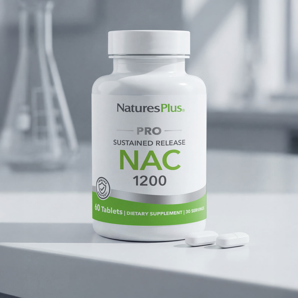 NaturesPlus, Pro NAC 1200, длительное высвобождение, 60 таблеток (600 мг в 1 таблетке)