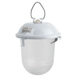 Светильник ЭРА НСП 02-100-001 без решетки Желудь сталь / стекло IP54 E27 max 100Вт 262х172 белый | Светильники НСП (Желуди)