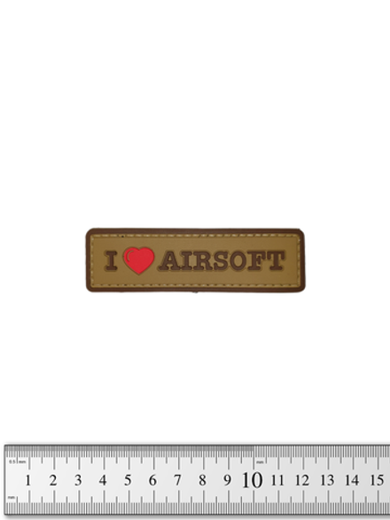 Шеврон I Love Airsoft Tab PVC. Койот