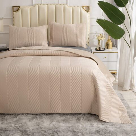 Покрывало 230x250 и 2 наволочки 50х70 Sofi De MarkO Адонис кремовое