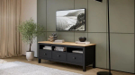 Тумба под ТВ - аналог IKEA HEMNES / ХЕМНЭС/ ХЕМНЕС / КЫМОР / ИКЕА 148х57х47 см, черный/светло-коричневый