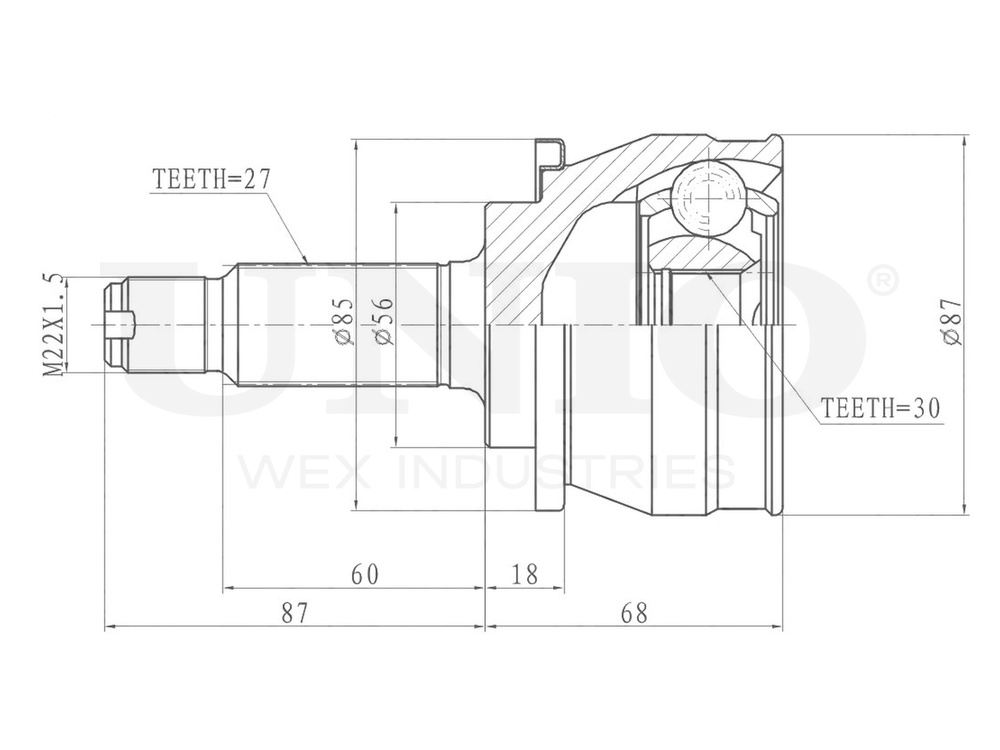ШРУС внешний UNIO CVJ-20320
