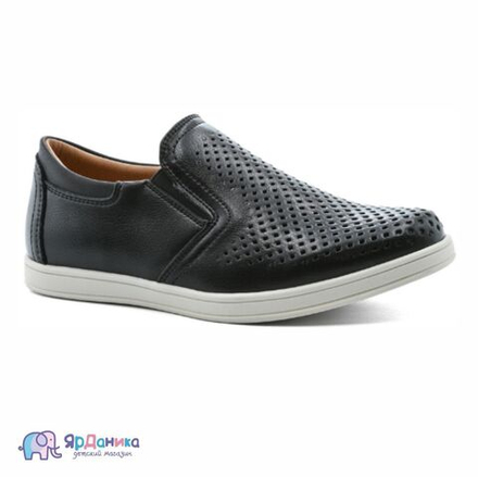 Школьные туфли Olipas черные с перфорацией С5636-5