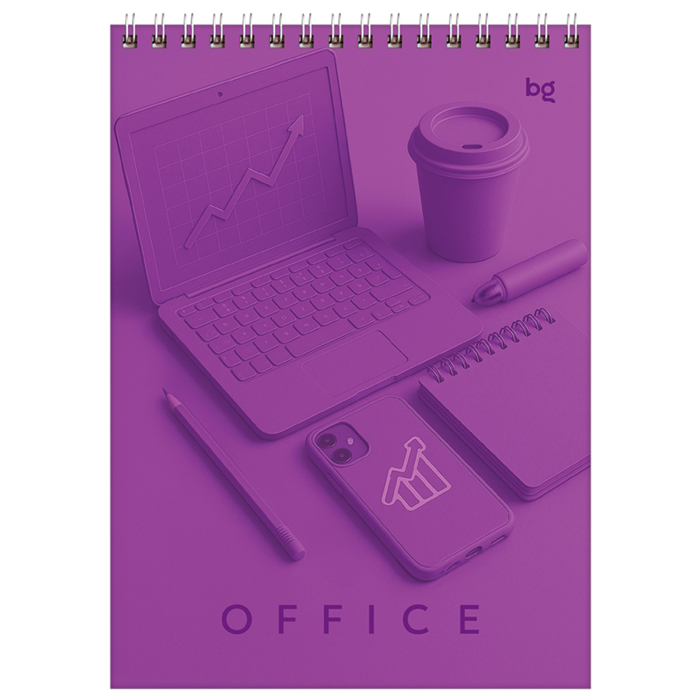 Блокнот  BG "Моноколор. Офис" на спирали, А5, 60 листов в клетку