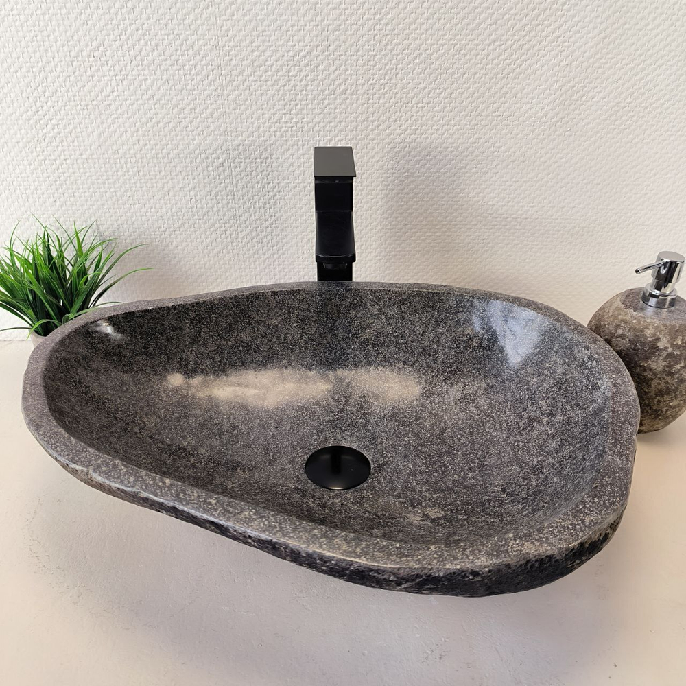 Раковина из речного камня RS-66027 57х42х15 из натурального камня