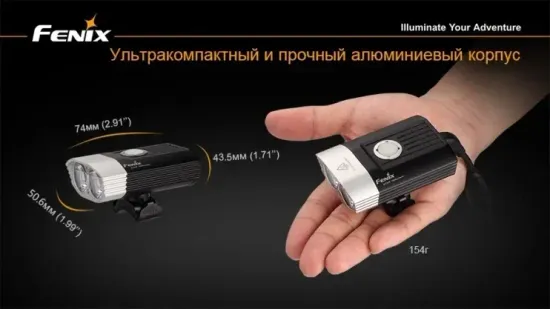 Фонарь Fenix Мод. BT30R (1800лм-170м)(светодиод: Cree XM-L2 T6)(154г)(внешний аккум. 2600mAh/7,4V)