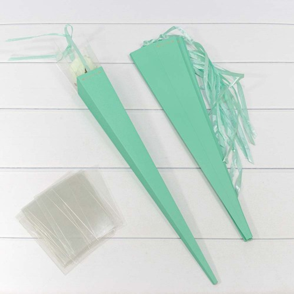 Коробка Ваза для цветов 6х6х60 см "Для одной розы" (Тиффани)