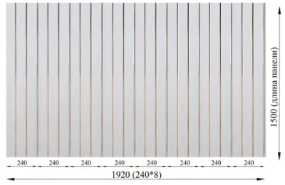 Набор реечного потолка для ванной из панелей ПВХ 1,92м х 1,5м, 3 полосы хром