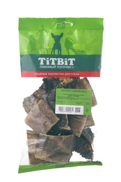 TITBIT Лакомство для собак Желудок говяжий мини (ПРОМО 2 по цене 1), 100 г