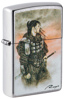 Зажигалка Zippo Luis Royo с покрытием Street Chrome, латунь/сталь, серебристая, 38x13x57 мм