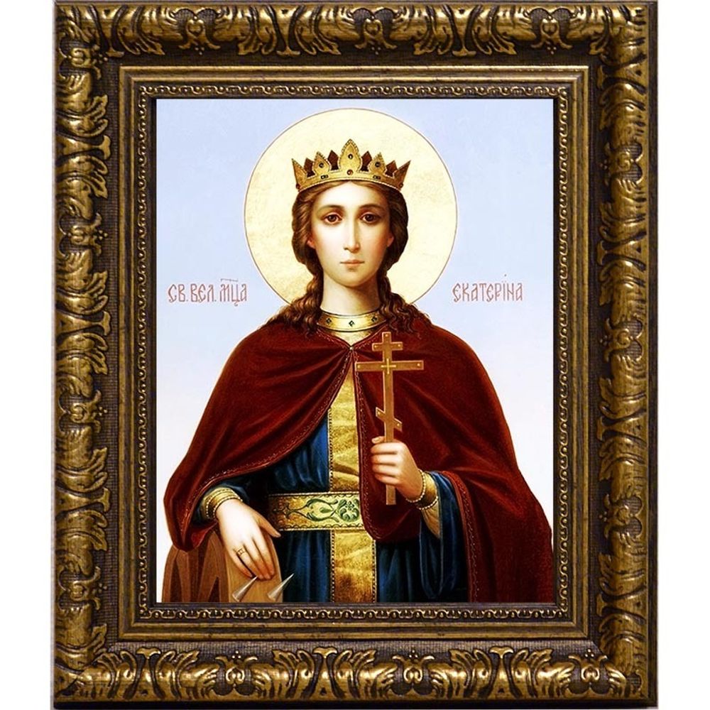 Екатерина Александрийская Святая великомученица. Икона на холсте.