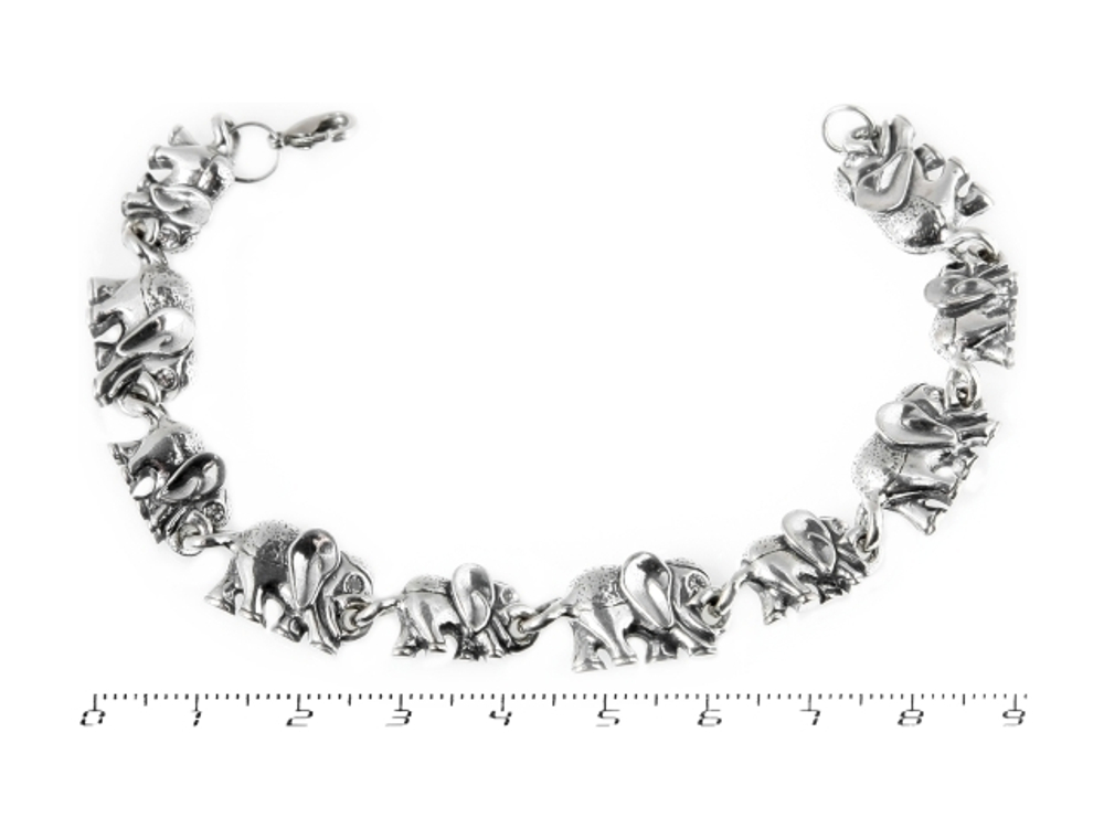 "Слоник" браслет в серебряном покрытии из коллекции "Elephants" от Jenavi с замком пряжка