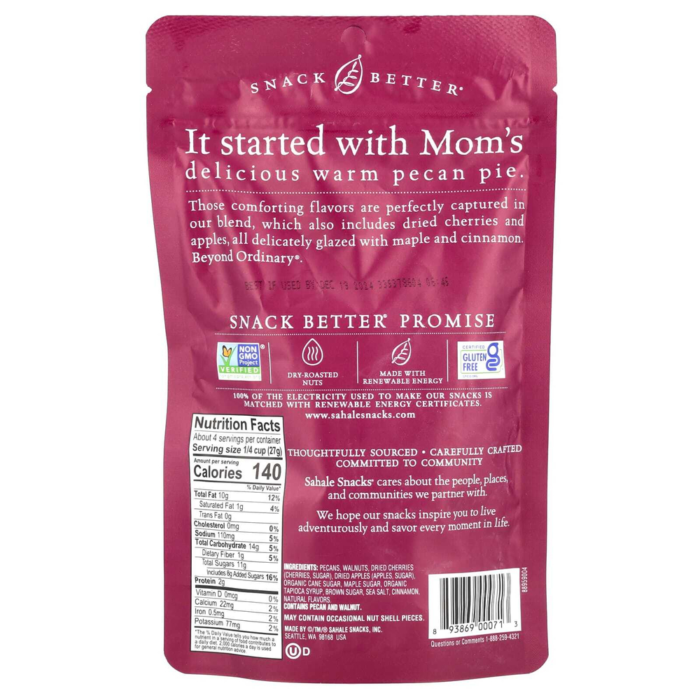 Sahale Snacks, Кленовый орех и пекан, глазированная смесь, 113 г (4 унции)