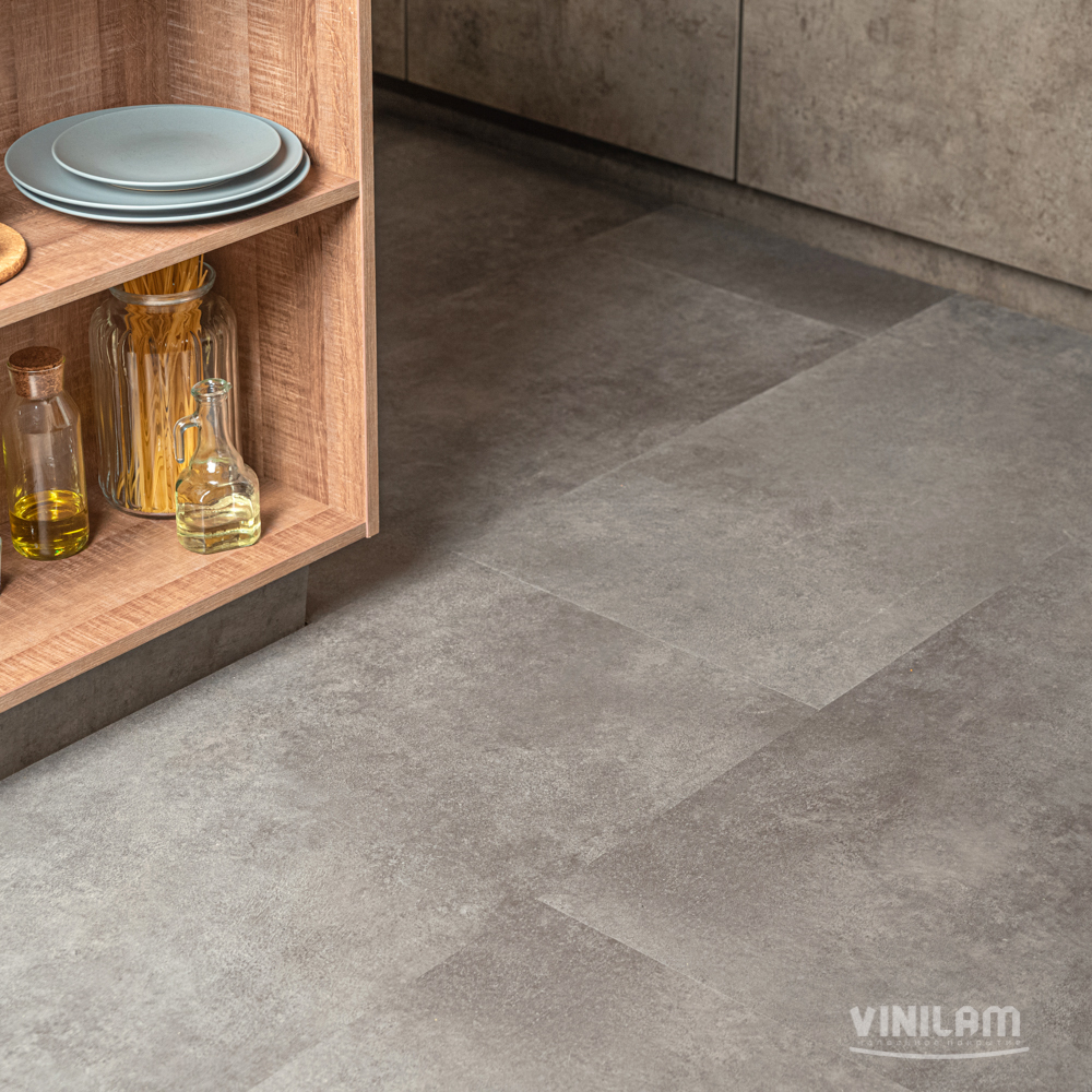 SPC Ламинат CERAMO VINILAM STONE Цемент Cтальной