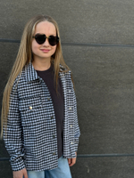 Рубашка с принтом "Гусиная лапка" черно-белого цвета