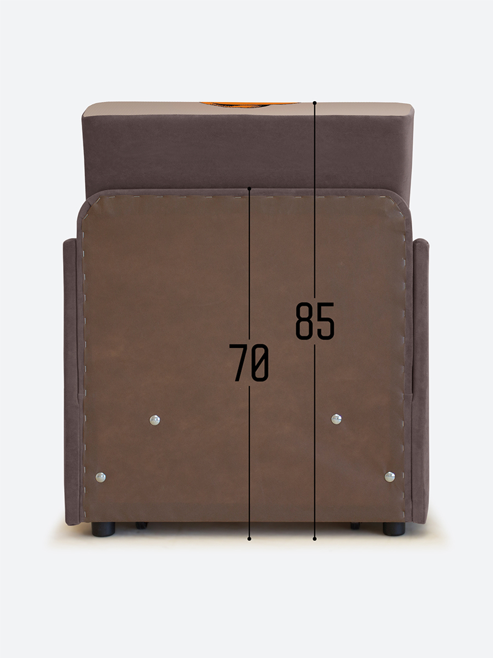 Кресло-кровать "Миник" с подлокотниками Dream Chocolate, купон Бульдог