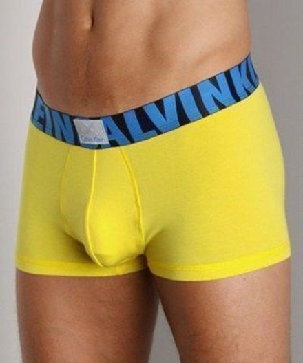 Мужские трусы боксеры желтые Calvin Klein X Word Trunk Star(модал)