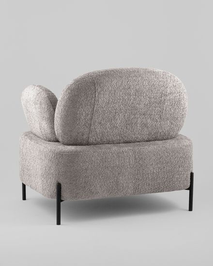 Кресло Кэнди ткань букле светло-серый