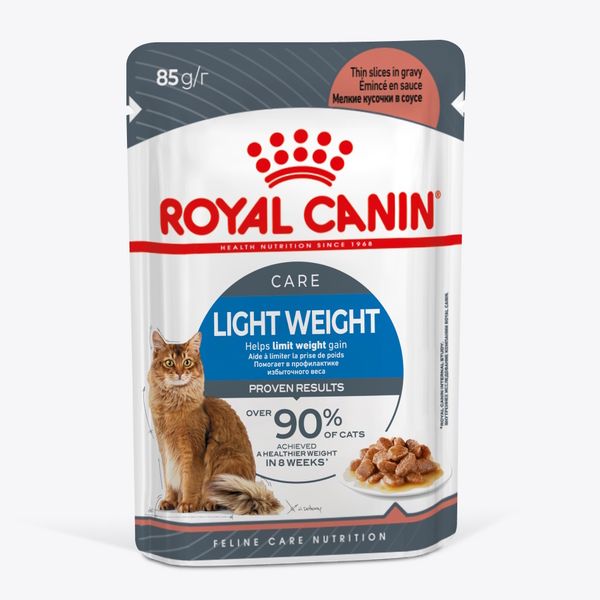 Пауч Royal Canin Light Weight Care для взрослых кошек, для профилактики избыточного веса, мелкие кусочки в соусе