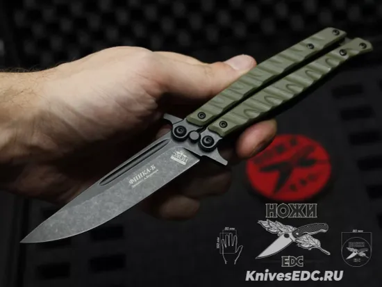 Нож бабочка (балисонг) НОКС Финка Б - сталь D2, рукоять G10