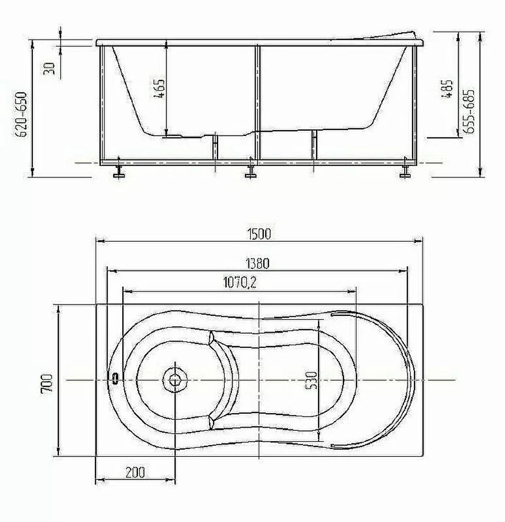Ванна Aquatek Афродита 150х70 AFR150-0000033 белая