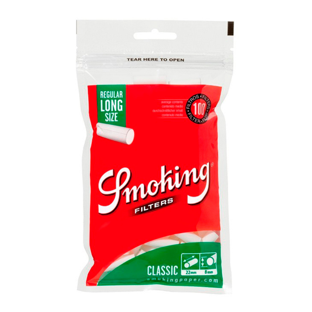 Фильтры для самокруток Smoking Regular Long 100шт.