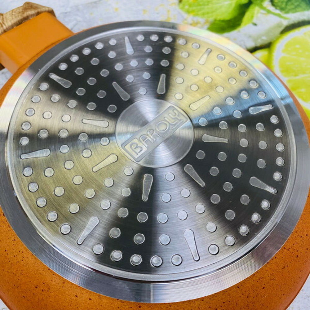 Сковорода «BAROLY» Terracotta 24см индукционная с антипригарным покрытием, бакелитовая ручка