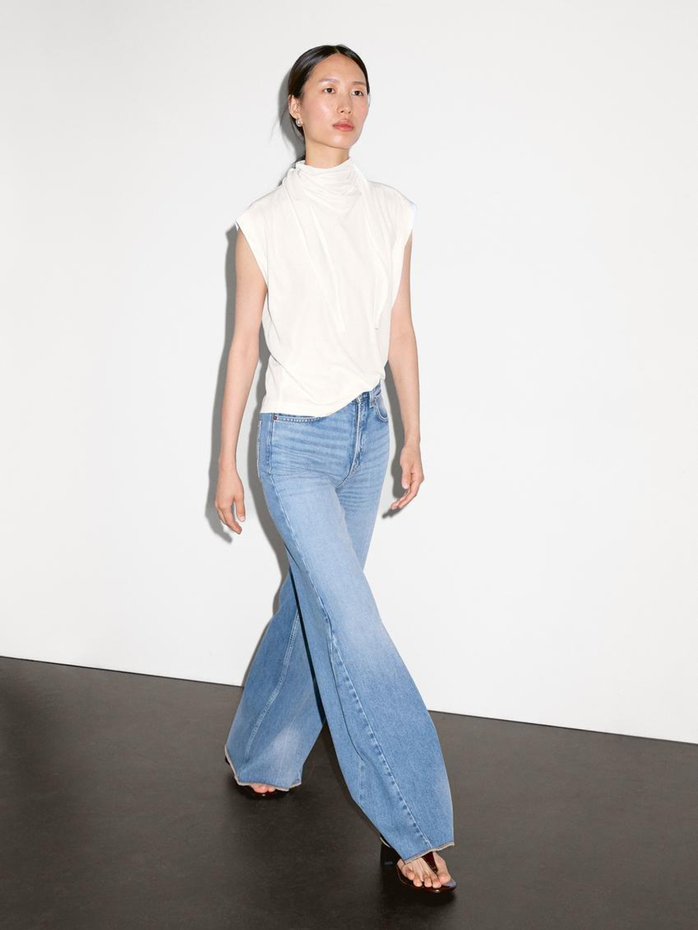 Massimo Dutti Топ без рукавов, натуральный, кремовый