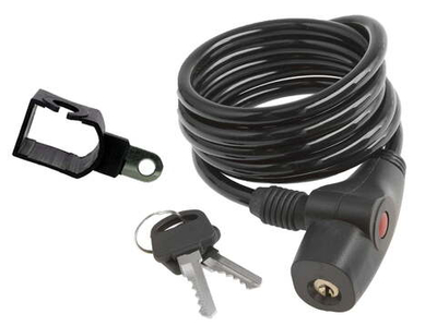 Замок 5-233775 вело 8х1500мм автом. с креплением черный (60)