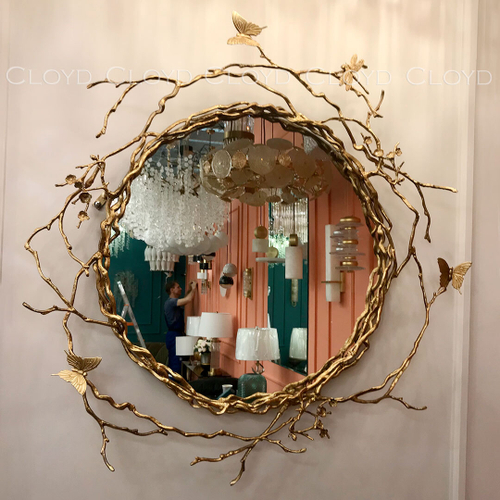Зеркало Cloyd ZULU Mirror / Ø80 см - латунь (арт.50059)