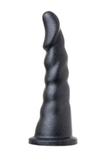 Страпон с 2 насадками и вибрацией UniStrap - 20 и 18 см. (Цвет: черный с бежевым)