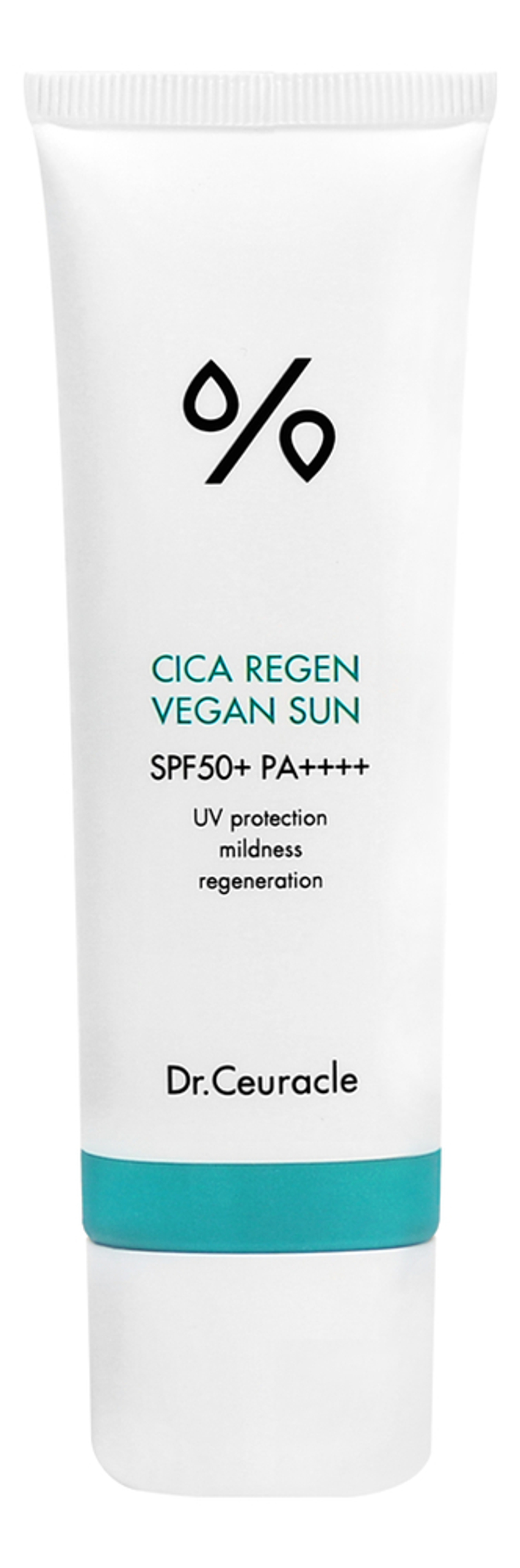 DR. CEURACLE Солнцезащитный веганский гель с центеллой/Cica Vegan Sun 50 мл