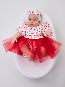 Платье-боди детское сердечки