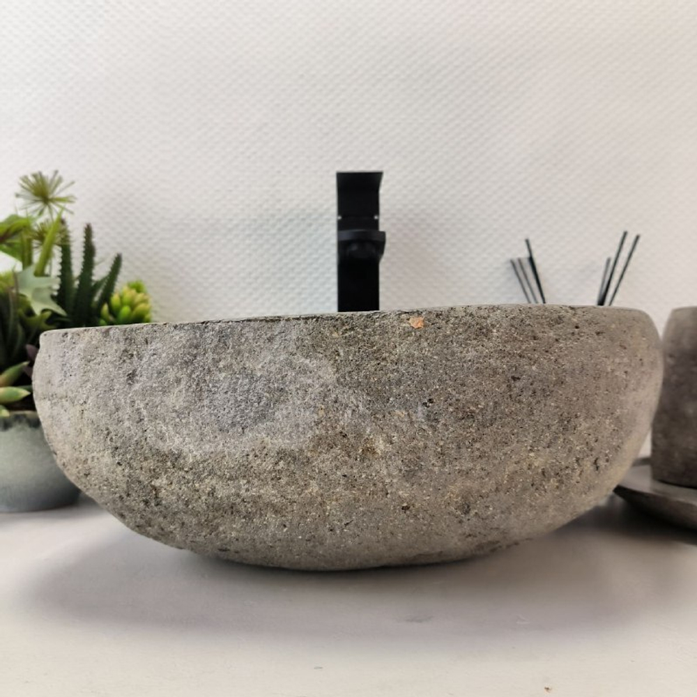 Каменная раковина из речного камня RS-63567 (38*34*15) 0122
