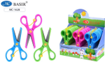 Ножницы детские 13,3 см. пластиковые ручки, 3 цв. ассорти (Basir)