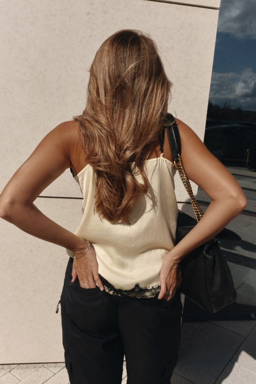 Топ кружево V вырез lime