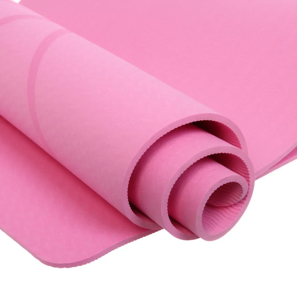 Коврик для йоги 6 мм 183*61 см «Шамбола» с лазерной гравировкой (ТРЕ), розовый