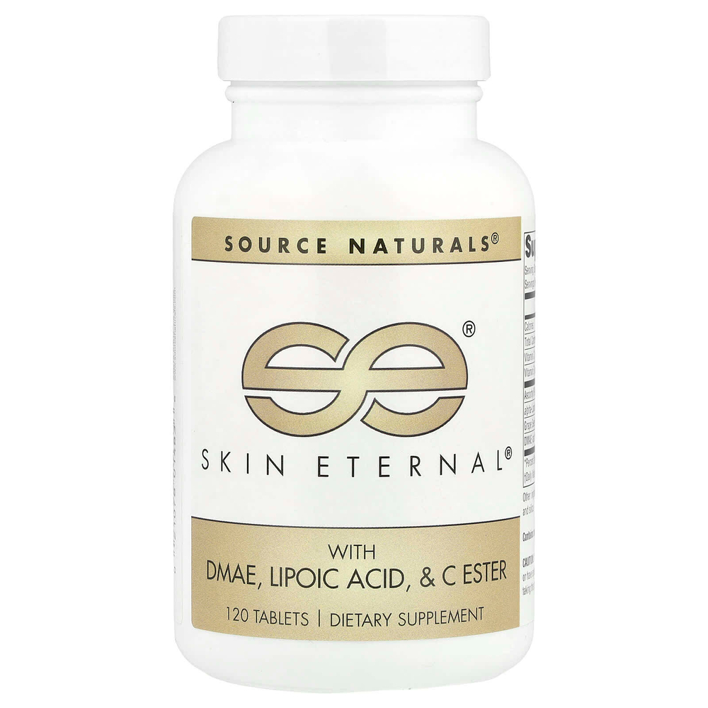 Source Naturals, Вечность кожи с ДMAЭ, липоевой кислотой и сложноэфирный витамин C, 120 таблеток