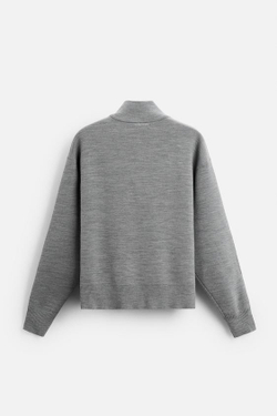 ZARA СВИТЕР С ЗАСТЕЖКОЙ-МОЛНИЕЙ, СЕРЫЙ