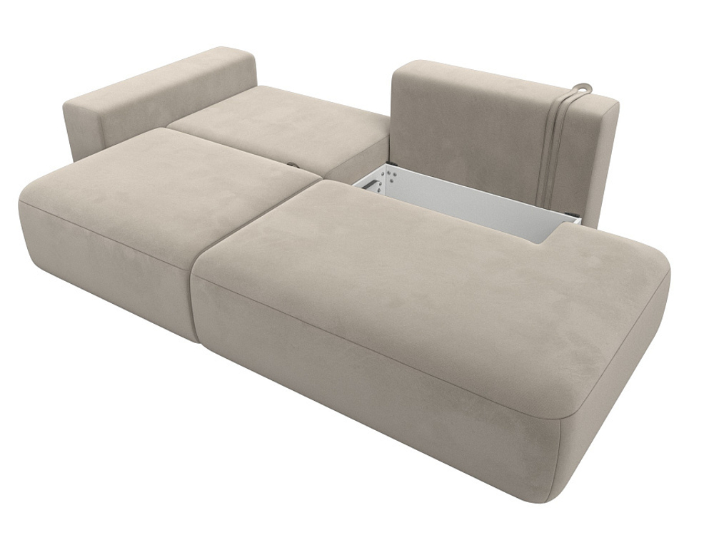 Диван угловой Лига-036 НПБ Модерн левый угол МИКРОВЕЛЬВЕТ Бежевый